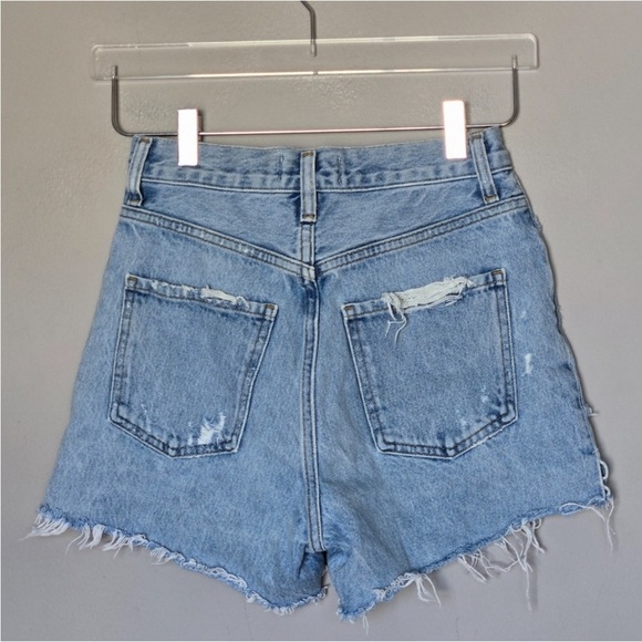 AGOLDE Dee Short High Rise Distressed Raw Hem in Light Muse Wash A9034-1141 - Picture 4 of 8